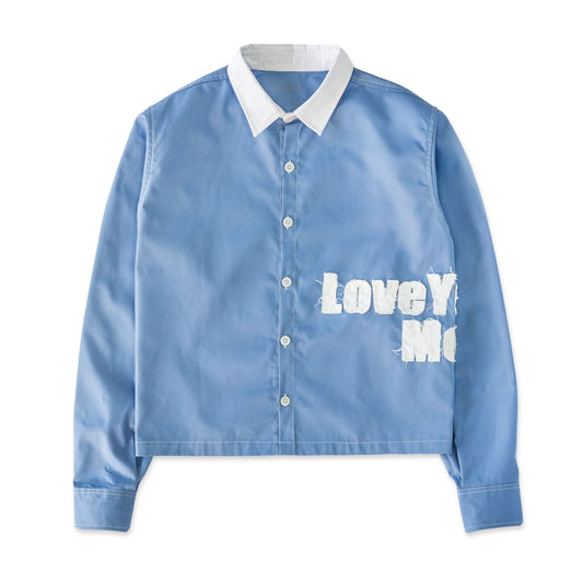 BLUE BUTTON-UP